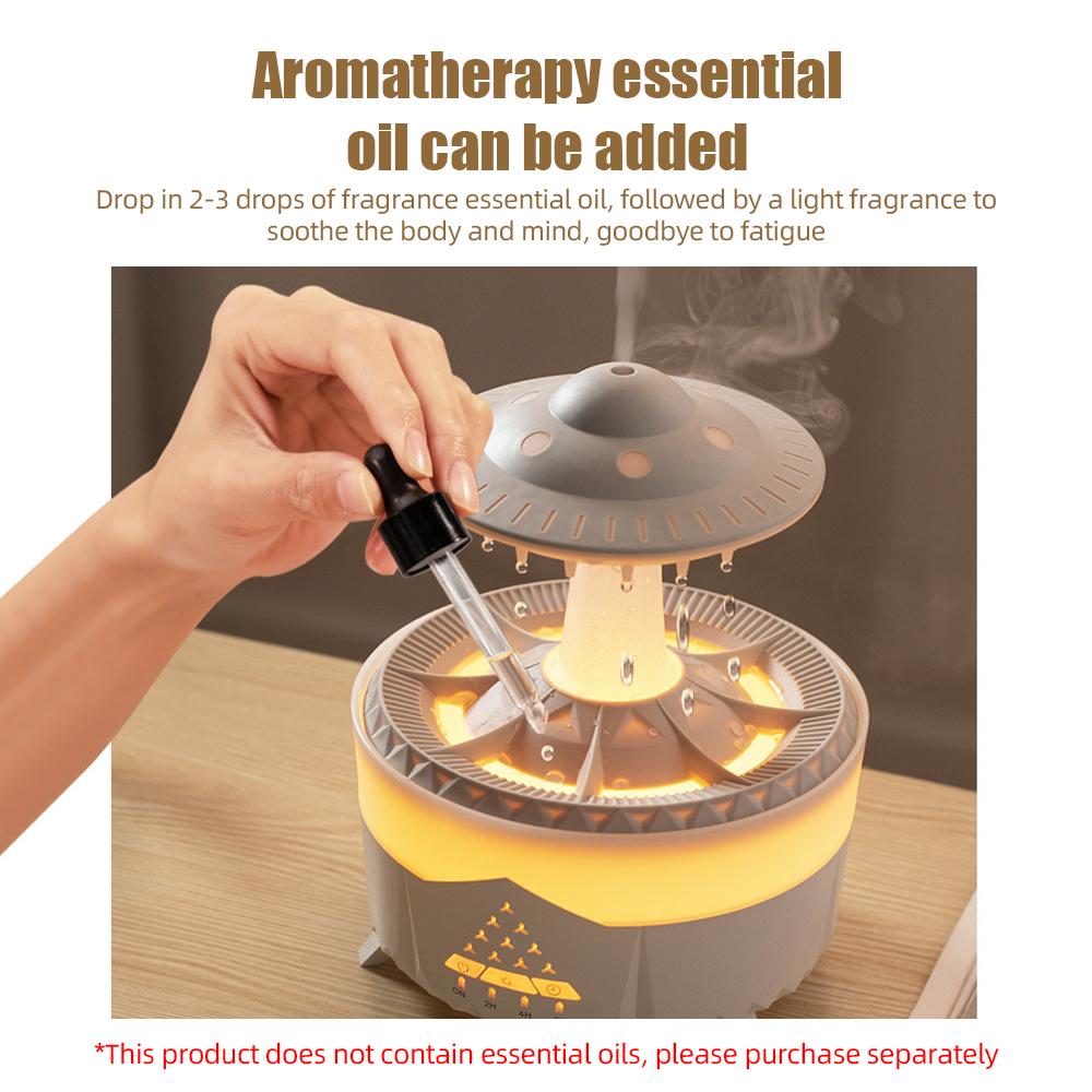 Увлажнитель дождевого облака, капельница для воды, 350 мл, таймер большой емкости, прохладный туман, диффузор эфирного масла с 7