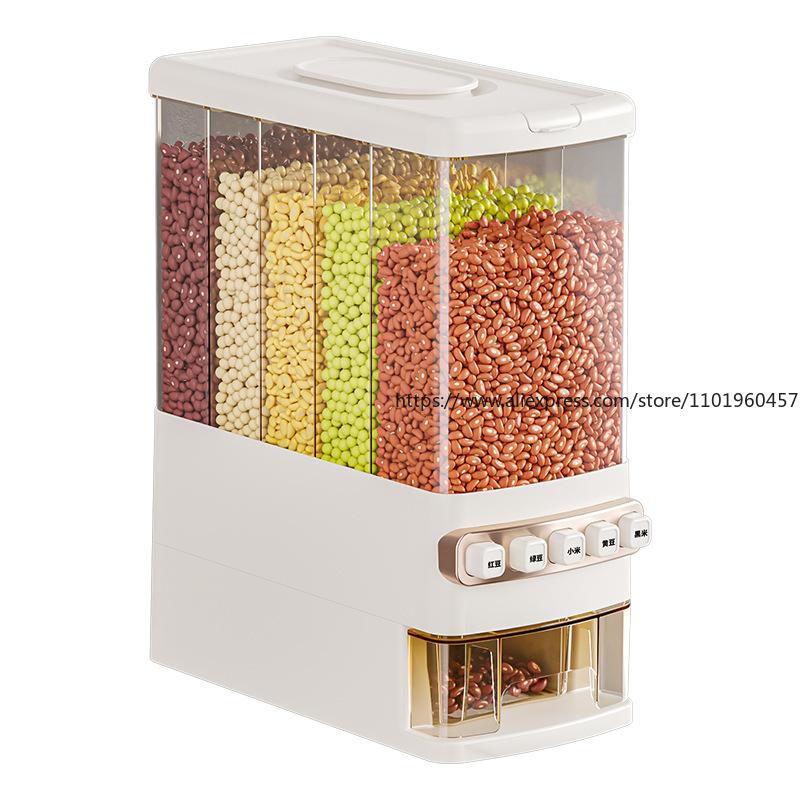 Контейнеры для хранения зерна пищевого качества, Защищенные от насекомых, Влагонепроницаемые, Герметичные коробки, Домашнее ведро для риса с разделителями для зерна, круп