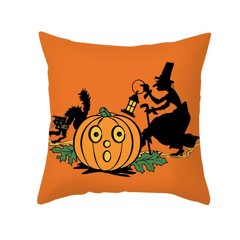 Halloween Pillow Cover Spoof Pumpkin Print Peach Skin Shopee Home Sofa Cushion Cover Pillow Cover