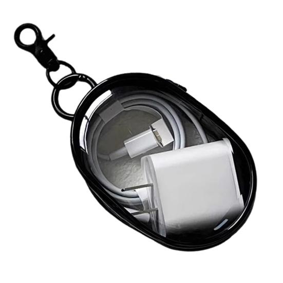 Charging Cable Storage Bag Dustproof Waterproof Transparent Data Line Adapter Earphones Organizer Outdoor Travel Zippered Hard Pouch Storage Bin