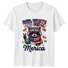 Red White And Feral Merica TShirt 4th July Raccoon Americana