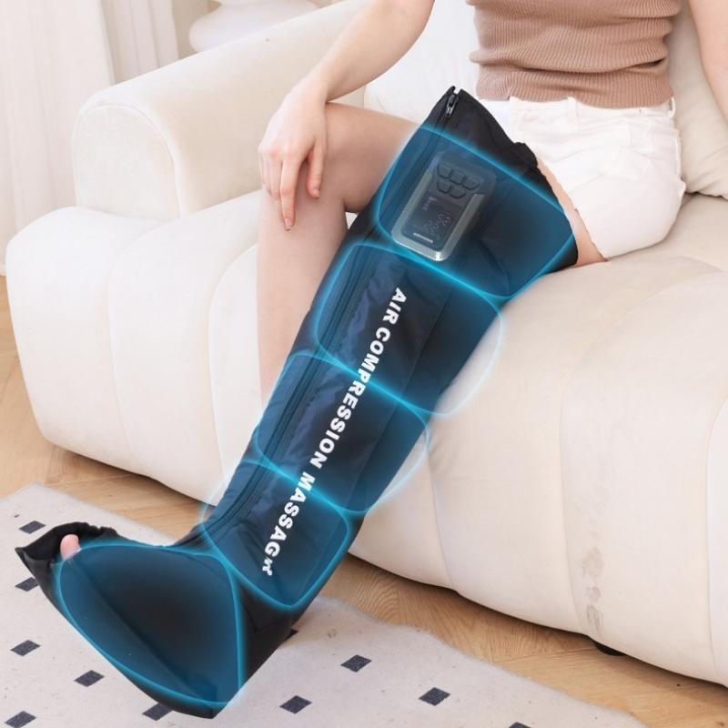 Wireless Air Compression Pressure Leg Thigh Massage Machine Wraps for Pneumatic Foot Calf Muscles Massager with Zipper