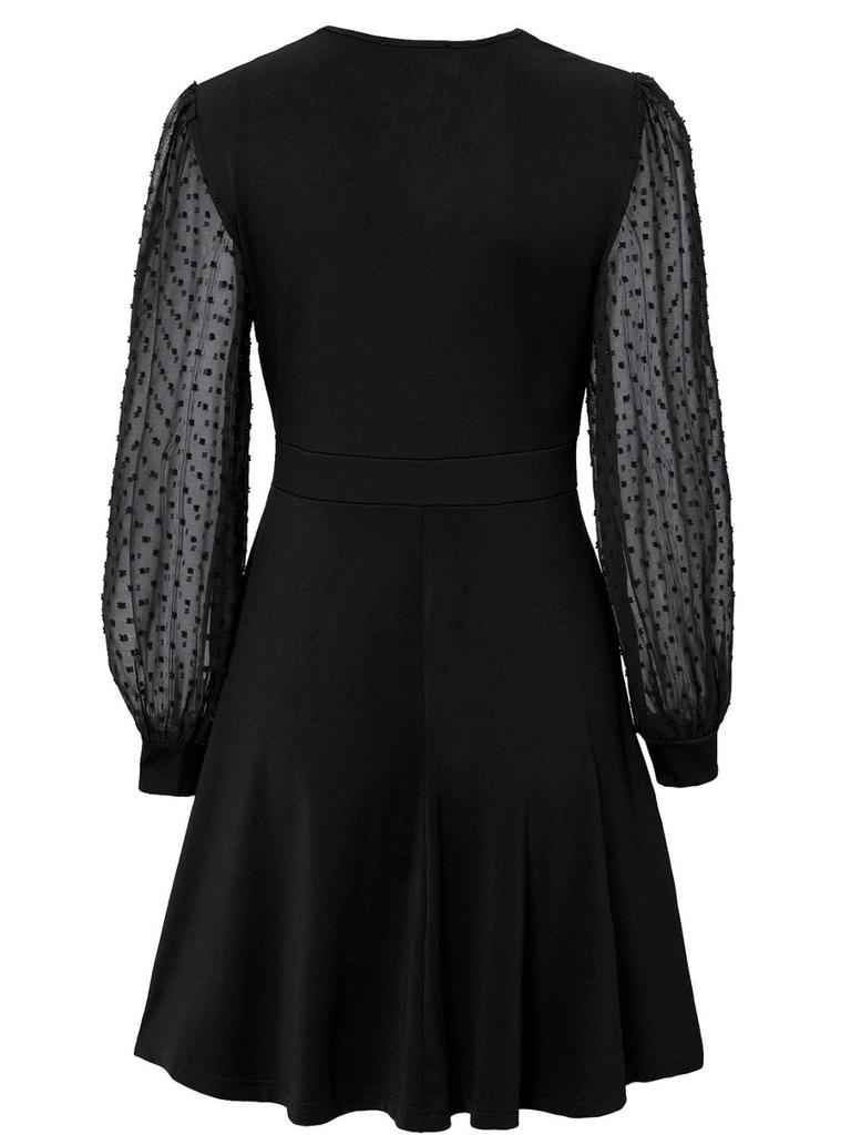 Женское стильное повседневное тонкое платье с v-образным вырезом и длинными рукавами