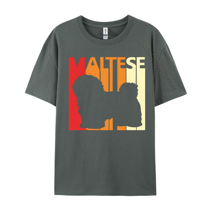 Fashionable Maltese Vintage Cute Maltese Mom dad A T Shirt For Unisex Funny Cotton T Shirts Youthful Teeshirt