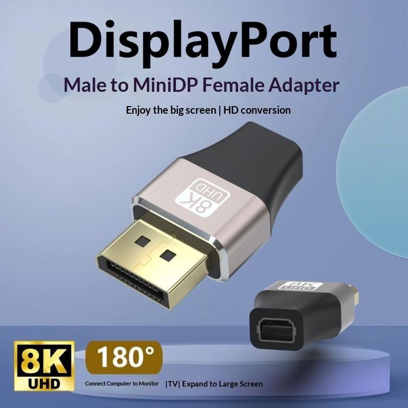 Угловой DP 1.4 Адаптер DisplayPort Папа-Мама 90-градусный Разъем для Подключения Домашнего Офисного ПК Ноутбука Монитора