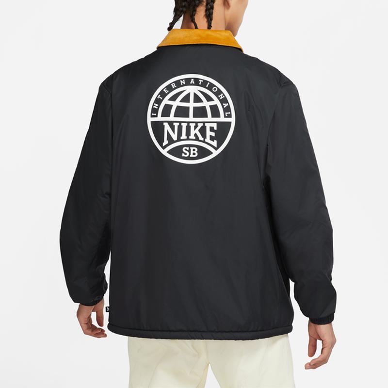 Nike Sb Logo Повседневная куртка с воротником для скейтбординга Мужская верхняя одежда Черный DM0871-010