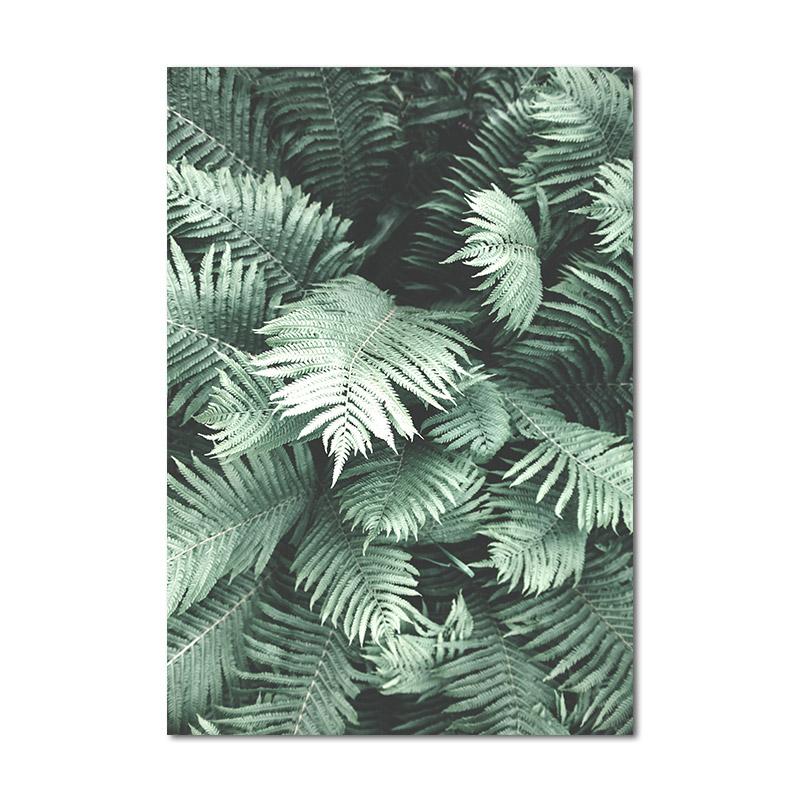 Scandinavian Green Leaves Flowers Picture Tropical Plant Wall Art Canvas Painting Nordic Posters and Prints Living Room Decor