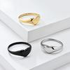 European and American French Minimalist Heart Shaped Titanium Steel Ring Womens Tail Ring Fashionable Womens Jewelry