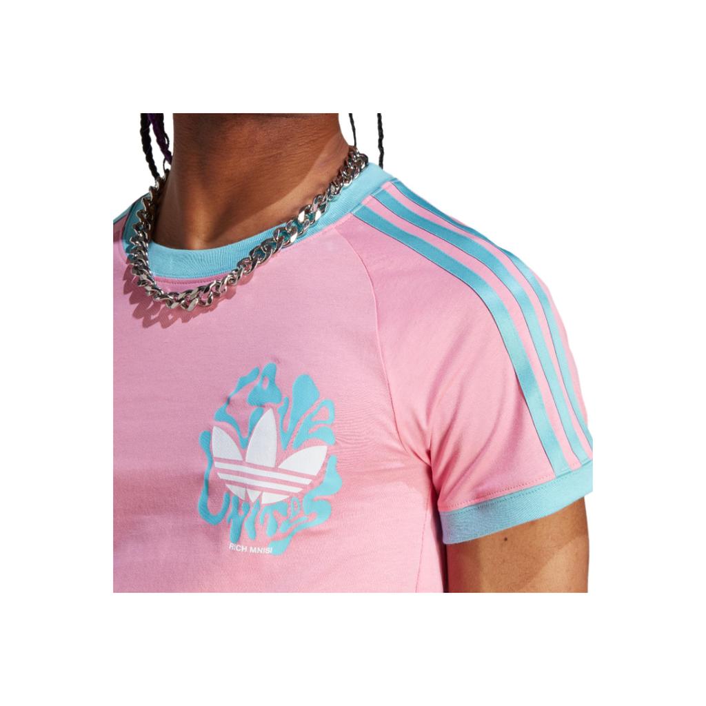 adidas Футболка Originals Pride RM 3 Trefoil Logo Casual Printed с круглым вырезом, женские топы, розовые IU0052