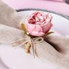 Romance Flower Napkin Holder Plastic Artificial Plant Napkin Holder  For Wedding Mother's Day Party