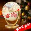 1PC 12cm Retro Globe 360 Rotating Earth World Ocean Map Ball Antique Desktop Geography Learning Education Home School Decoration