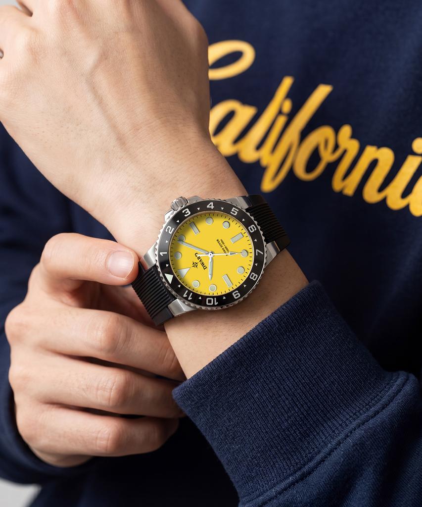Diwodeu Dw-208-Ye Spino Diver 300 Sunrise Yellow Men'S Metal Wristwatch
