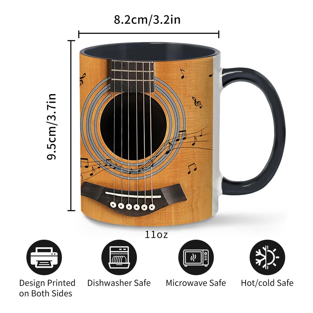 1pc,Guitar-Themed Mug -DurableDrinkware for Hot & Cold Beverages -Perfectfor Music Lovers, Ldeal Gift for Any Occasion 11oz