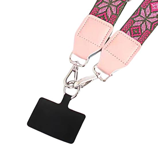Mobile Phone Strap with Small Zippered Pouch Mini Card Holder Ethnic Style Detachable