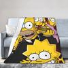T-The Simpsons Warm Soft Blankets  Girls Boys Plush Throw Blanket Novelty Couch Chair Flannel Bedspread Sofa Bed Cover