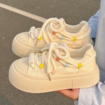 Туфли на платформе белые женские новые иллюстрации с круглой головкой студенческие толстые повседневные туфли