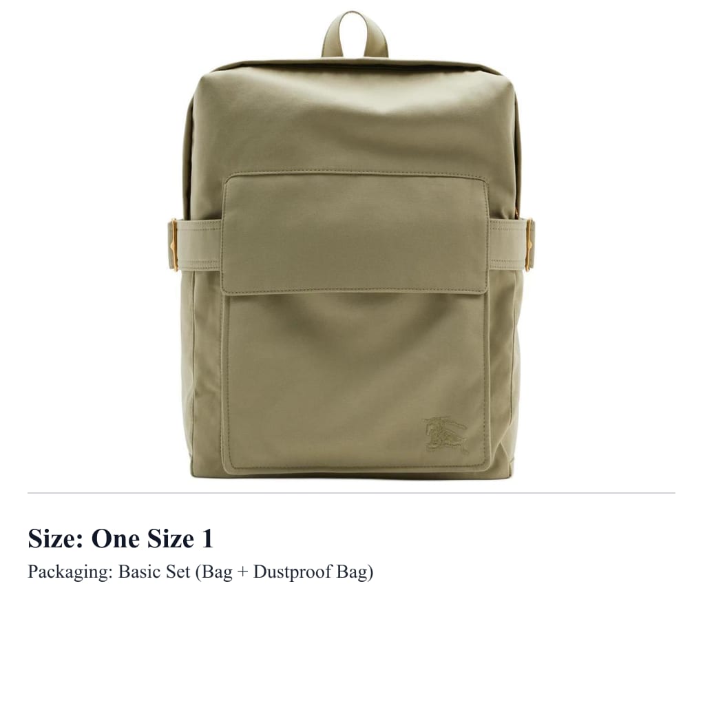 Burberry Polyester Backpack Men's Army Green 80834331