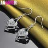 925 Sterling Silver AAA Zircon Heart Drop Earrings Charm Jewelry