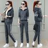 Lamb Fleece Sweater Suit Women's Autumn and Winter Casual Plus Velvet Thickened Sportswear Winter Two-piece Women's Clothing