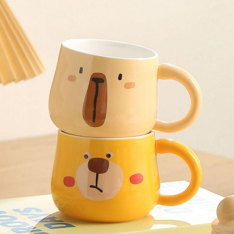 Персонализированная креативная керамическая кружка с изображением медведя из мультфильма Ins, высококачественная домашняя питьевая вода, чашка для кофе и молока