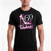 60th Birthday Design 60 Fabulous Ladys Tshirt Summer Casual Cotton Tee Oversized Streetwear Tops Vintage Graphic Print