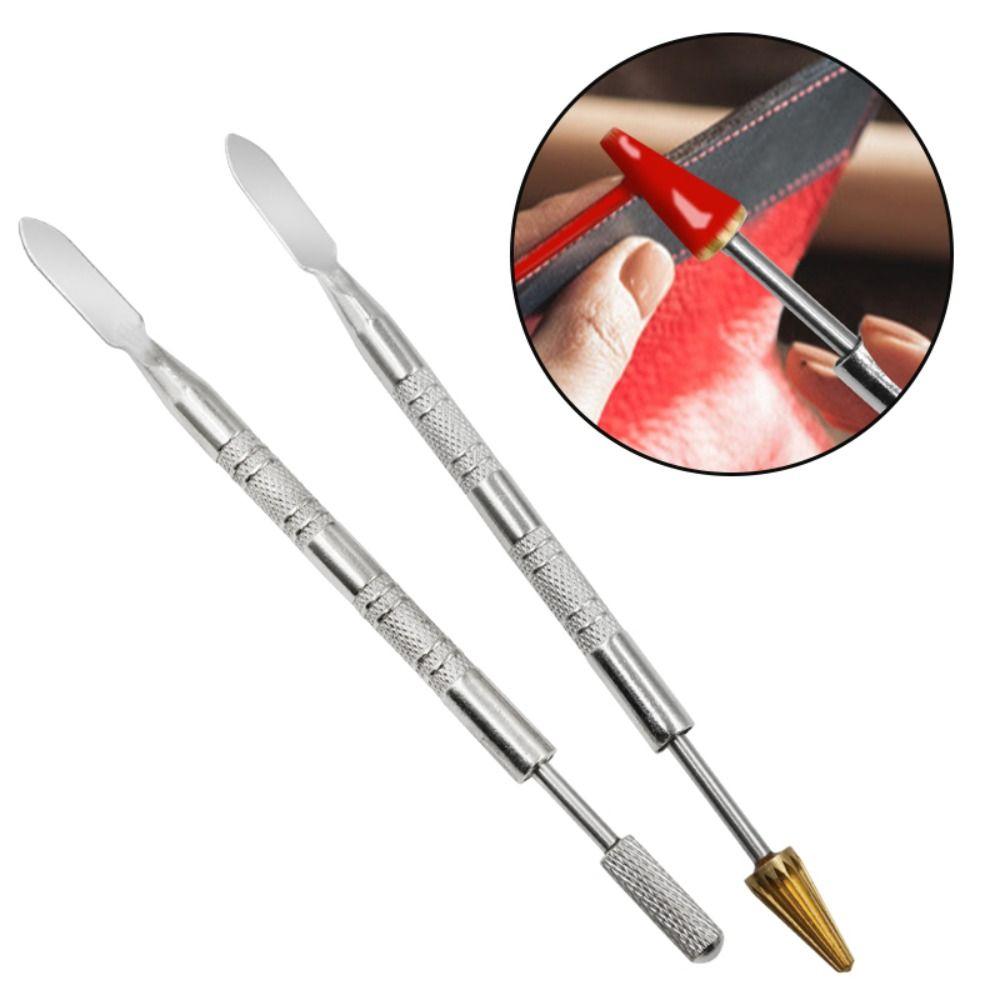 Stainless Steel Leather Edge Oil Pen Double Head Paint Roller Stick Gluing Dye Pen  Leather