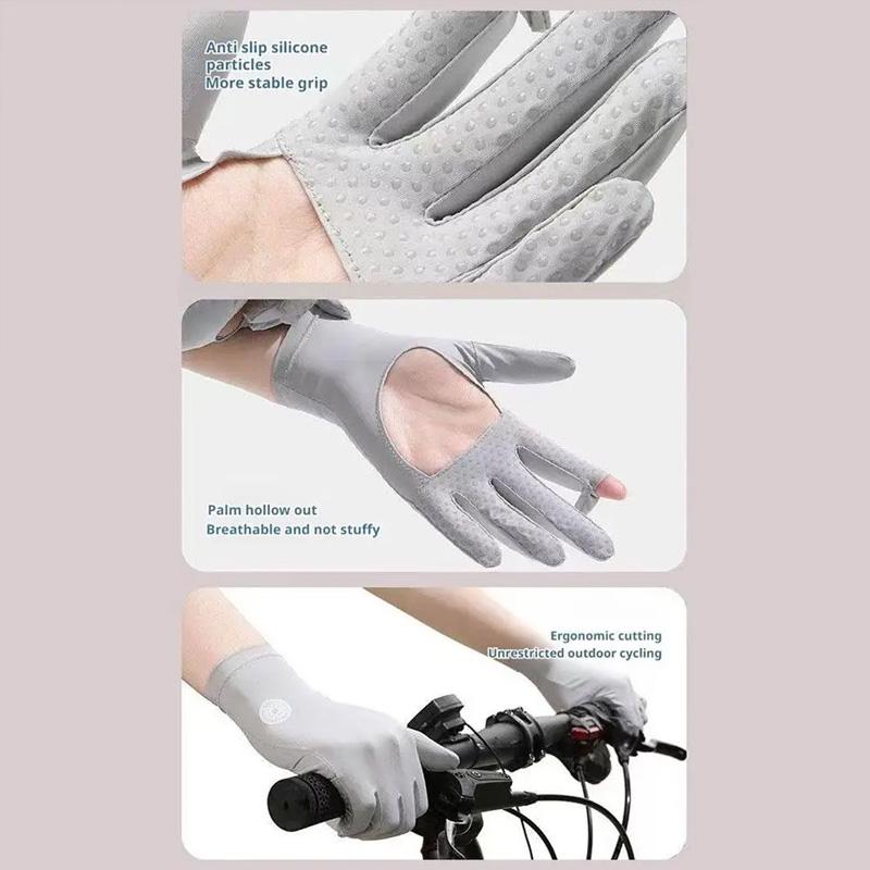 1 шт. Перчатки с вырезом для ладони, тонкие, солнцезащитные, дышащие, летние, анти-УФ, открытые для пальцев, ледяной шелк