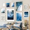 Nordic Posters And Prints White Coral Dolphin Whale Wave Blue Wall Canvas Art Painting Wall Photos For Living Room Decoration