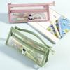 Triangle Base Pencil Case Transparent Stationery Bag Cute Stationery Storing Bag  Students