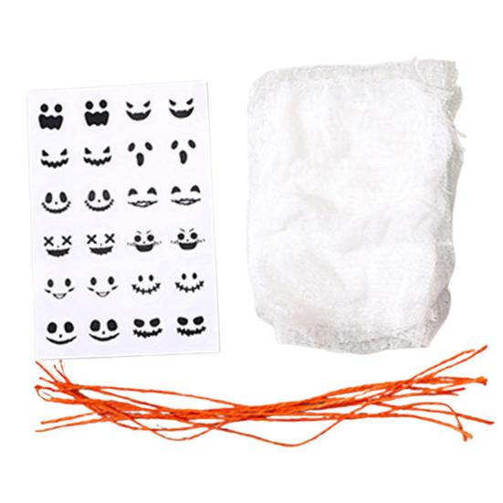 12 шт. оберток для леденцов-привидений на Хэллоуин, белые тканевые обертки для конфет-привидений для самодельных конфет, DIY украшение для вечеринки «Сладость или гадость»