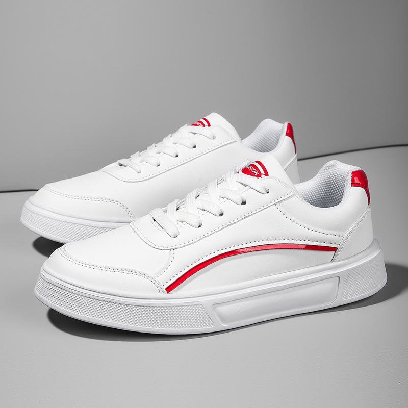 TUINANLE Белая обувь. Женская спортивная обувь из искусственной кожи. Кроссовки для скейтборда на плоской подошве.