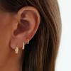 Серьги из латуни с покрытием 14K золотом с квадратными цирконами - Модный набор для женщин
