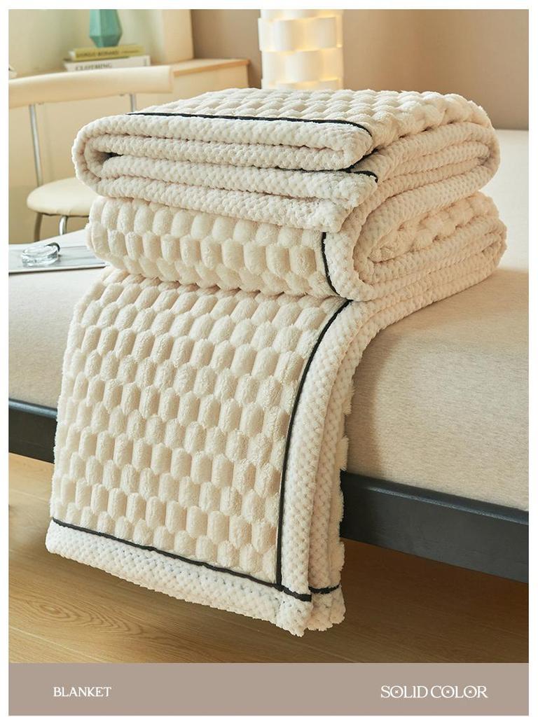 Двухслойное одеяло из кораллового флиса Golden Turtle - толстое, теплое покрывало для дивана