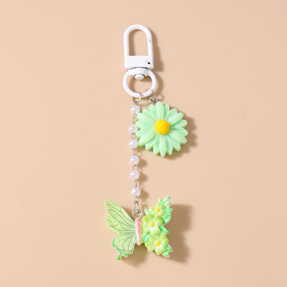 Cute Resin Butterfly keychain Women Girls Flower Key Ring Pendant for Handbag Charms DIY Key Chain Jewelry Gifts