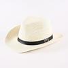 Summer New Western Cowboy Hat Men's Beach Play Top Hat Straw Hat Breathable Cool Hat Sun Hat