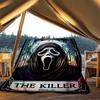1pc Ghostface, Horror Mask Outdoor Flannel Blanket, Lightweight Warm Cozy for Travel Camping Office Soft Polyester Fabric