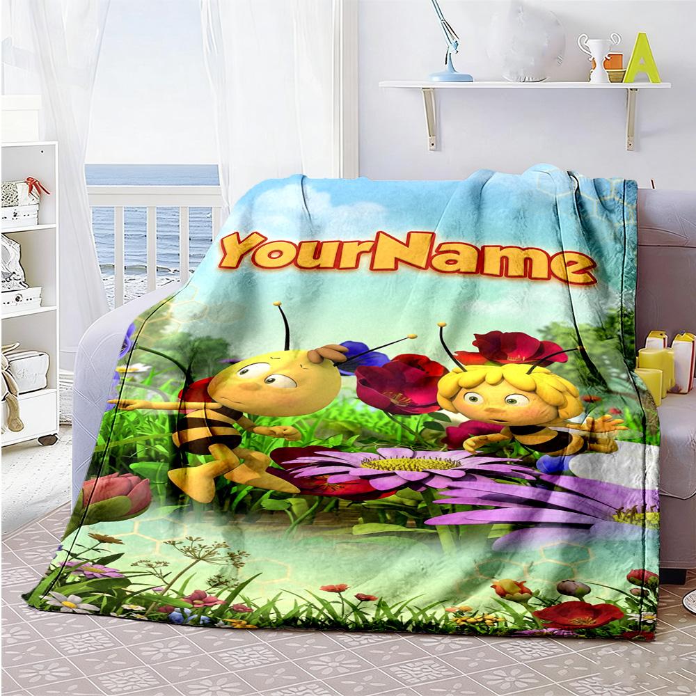 Biene Maja Personalized Text Blanket Lightweight Personalized Blanket Durable Comfort Throw For Bed Nap Picnics Office for All Occasions