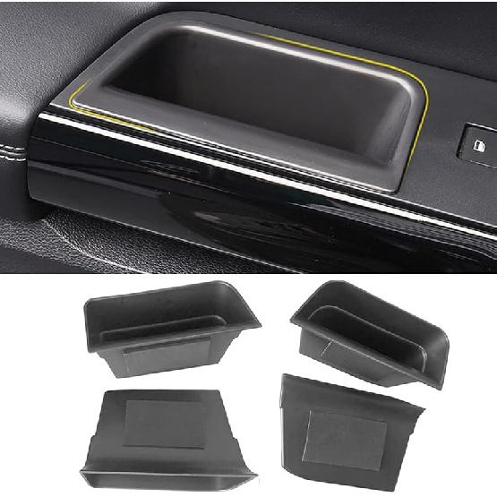 Vesul 4PCS Door Grab Tray Door Organizer Compatible With Ford Explorer 2024 2025 Armrest Phone Container Handle Ert ABS Tray Storage Box Glove