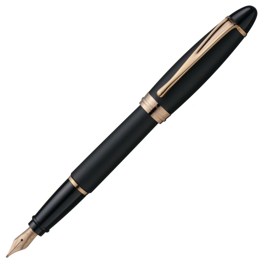 Aurora Fountain Pen F Fine Nib Epsilon Satin Rose Gold Black Officially Imported B10-PN Dual-Use,