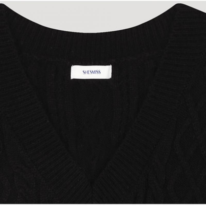  She S miss Вязаный жилет с V-образным вырезом SSkVto42590 Bk