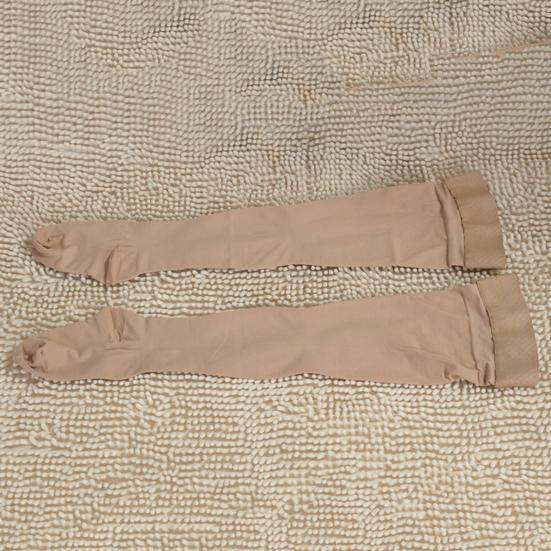 1 Pair Compression Stockings Solid Color Breathable Spandex Thigh High Running Socks for Men Women