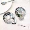 Тарелка для хранения украшений Блюдо в форме ракушки Поднос из нержавеющей стали 304 Мыльница Украшение стола