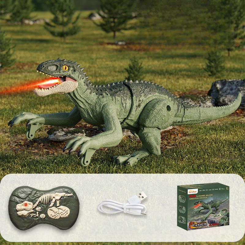 Electric Remote Control Velociraptor Tyrannosaurus Rex Simulation Sound Emitting Remote Control Dinosaur Toy