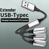 Mobile Phone Extension Cable Data Transfer USB Expander Charging Splitter Type C Hub OTG Adapter