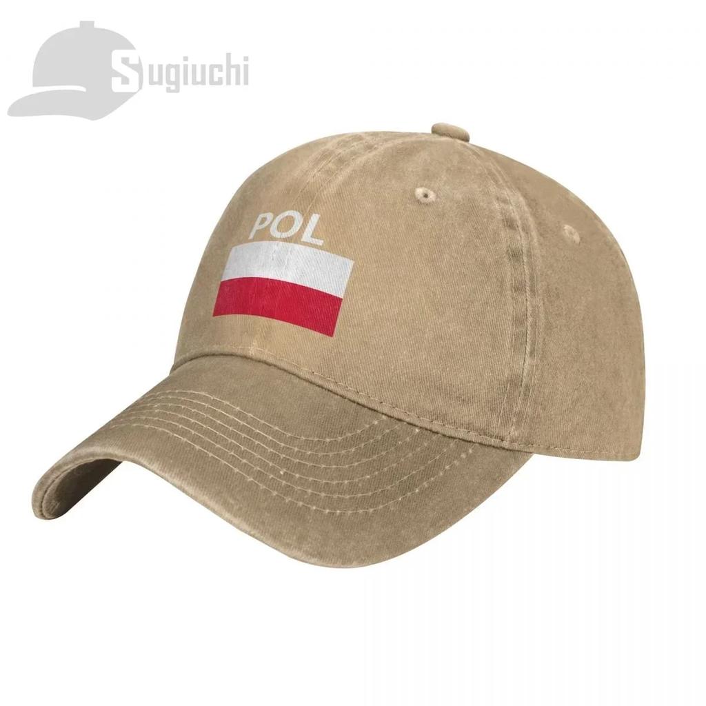 Poland Flag With Letter Washed Cotton Cap Gorras Snapback Caps Baseball Dad Outdoors Travel Sun Hats Casquette