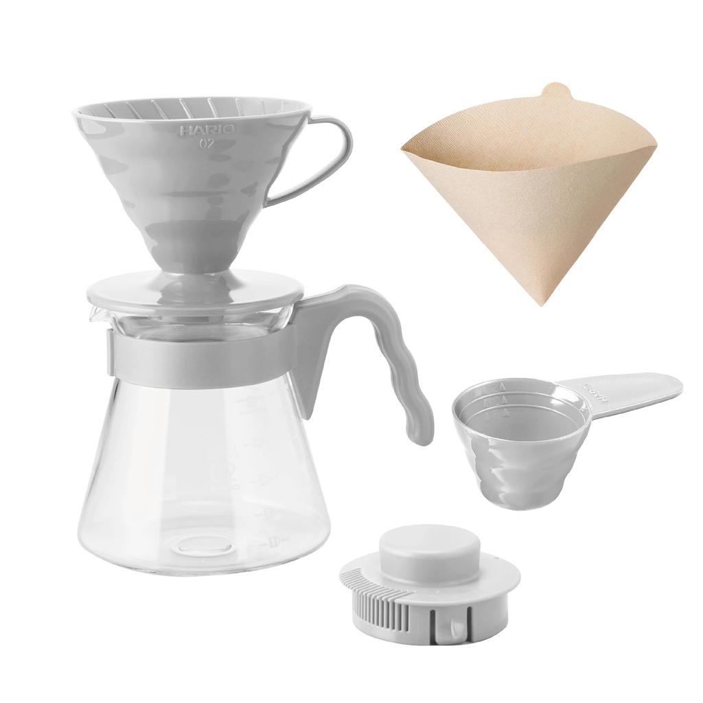 Кофейный сервер HARIO V60 02 Набор бледно-серый для чашек Кофе капельный Сделано в Японии 1-4 VCSD-02PGR