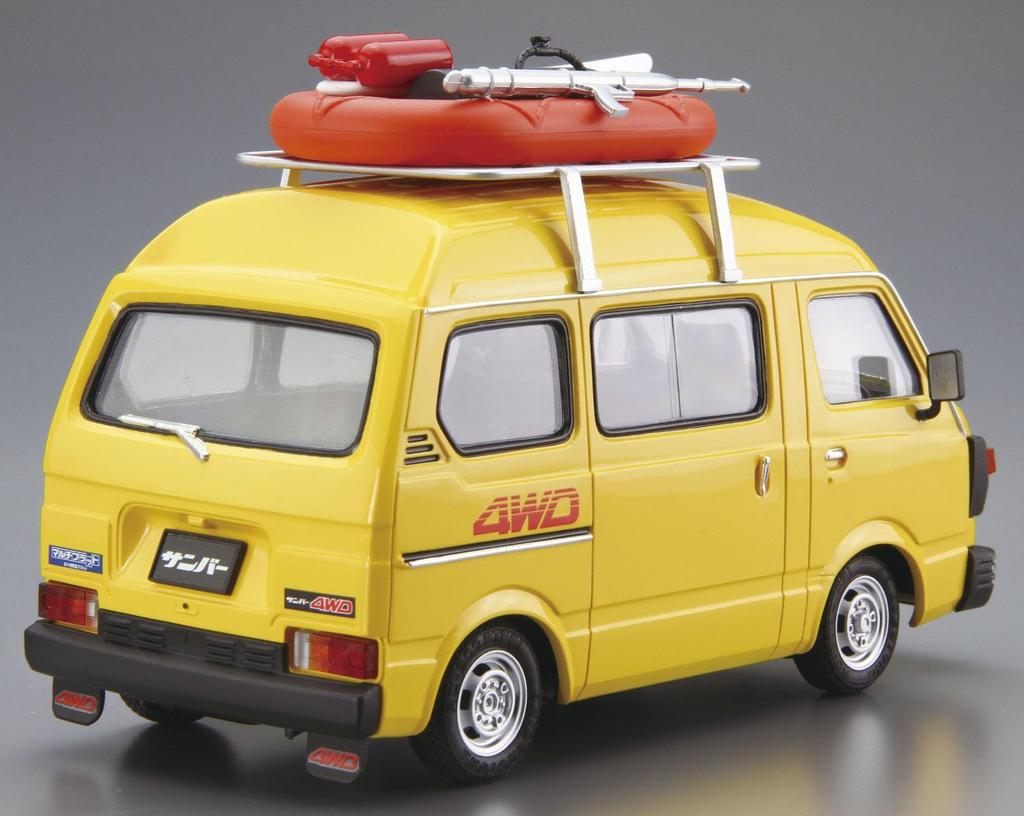 Aoshima Bunka Kyozai The Model Car Series Subaru K88 Sambar High Roof 4WD 1980 Пластиковая модель, отлитая в цвете 1/24 № 55
