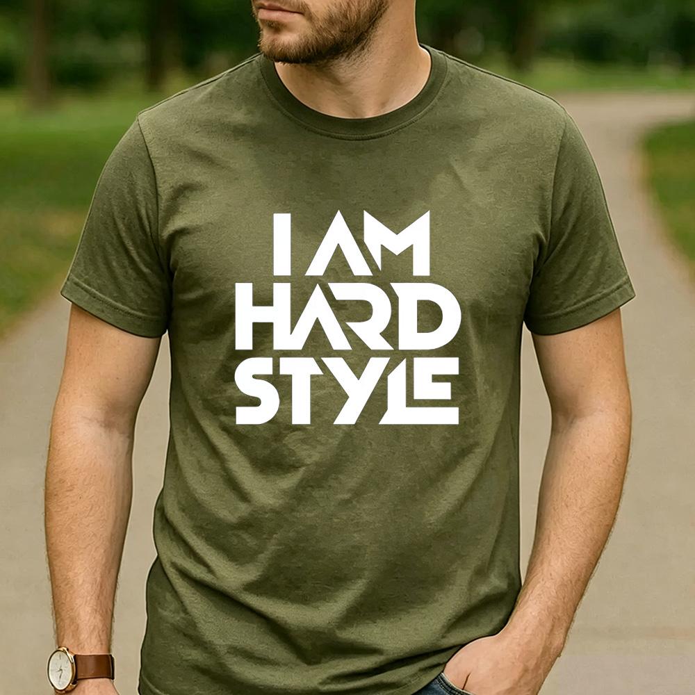 Хлопковая футболка с графическим принтом I Am Hardstyle, унисекс, для хард-танцев, EDM, для фестивалей, стритвир, футболка для хардстайл-рейверов