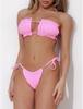 Bikini tanga micro two-piece swimsuit pink thong tied - L Bikini tanga micro two-piece swimsuit pink thong tied - L