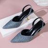 Fashion Women's Sandals Sexy Pointed Simple Solid Color Women's Shoes Summer New Casual Leather Elegant Banquet Dress Women's High Heels